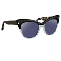 Thumbnail for Erdem x Linda Farrow Black/Silver Sunglasses