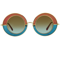 Thumbnail for Erdem Ladies Oval Blue Sunglasses EDM27C4SUN