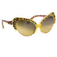 Thumbnail for Erdem Ladies Cat Eye Yellow Sunglasses EDM7C10SUN