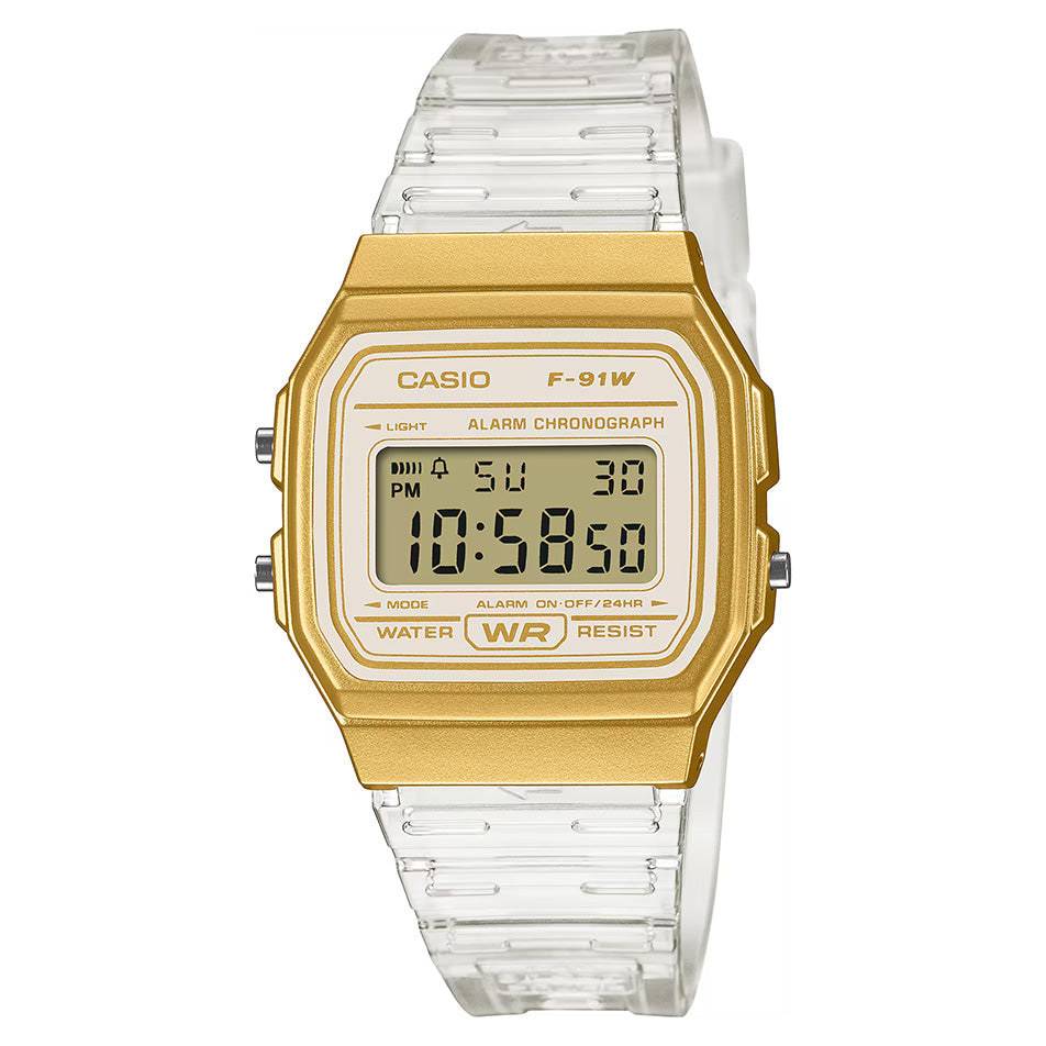 Casio Unisex Digital Watch 35mm Transparent Gold