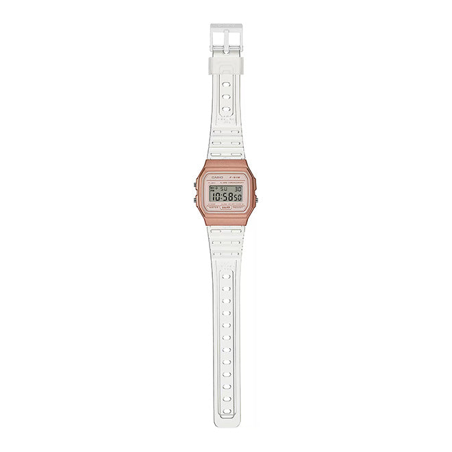 Casio Unisex Digital Watch 35mm Transparent Rose Gold