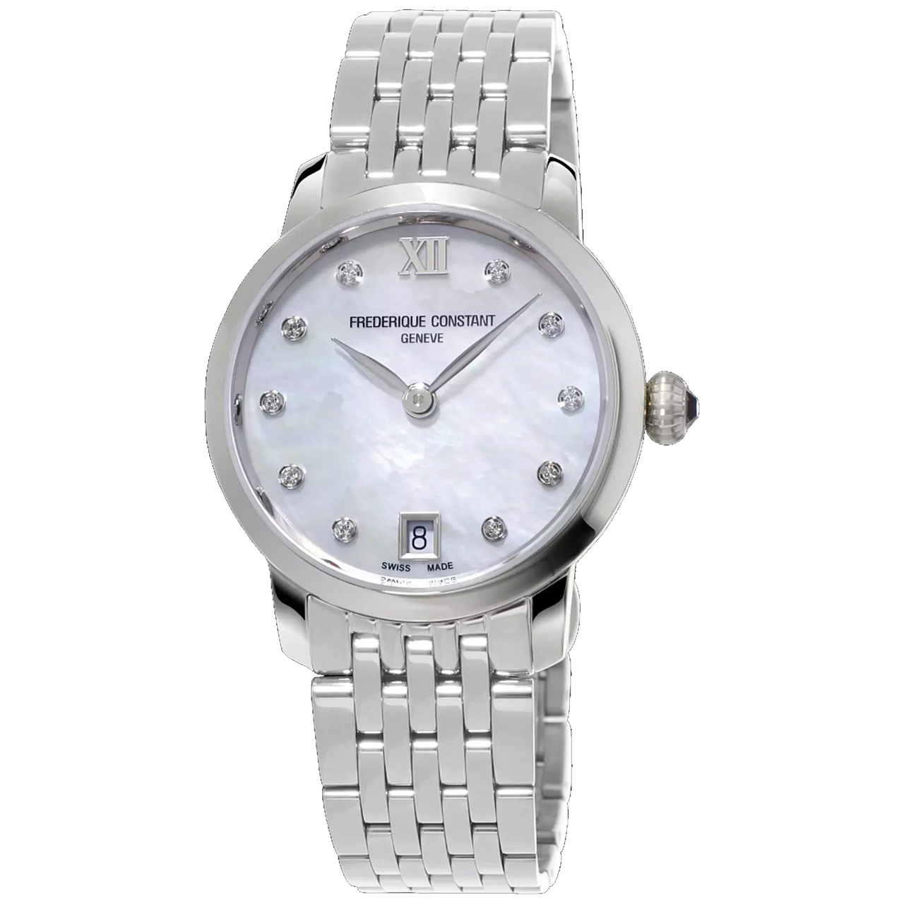 Frederique Constant Slimline Ladies Silver Watch FC-220MPWD1S26B