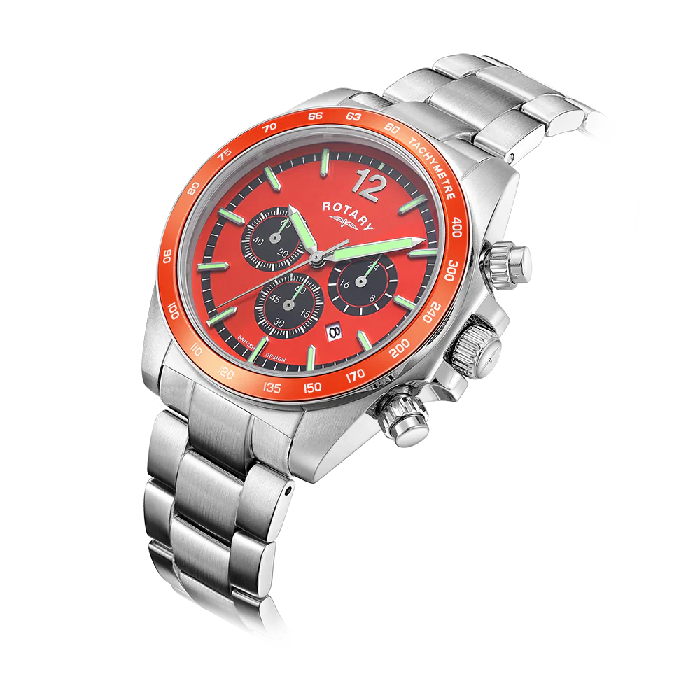 Rotary Henley Chrono Men's Orange Watch GB05440/54