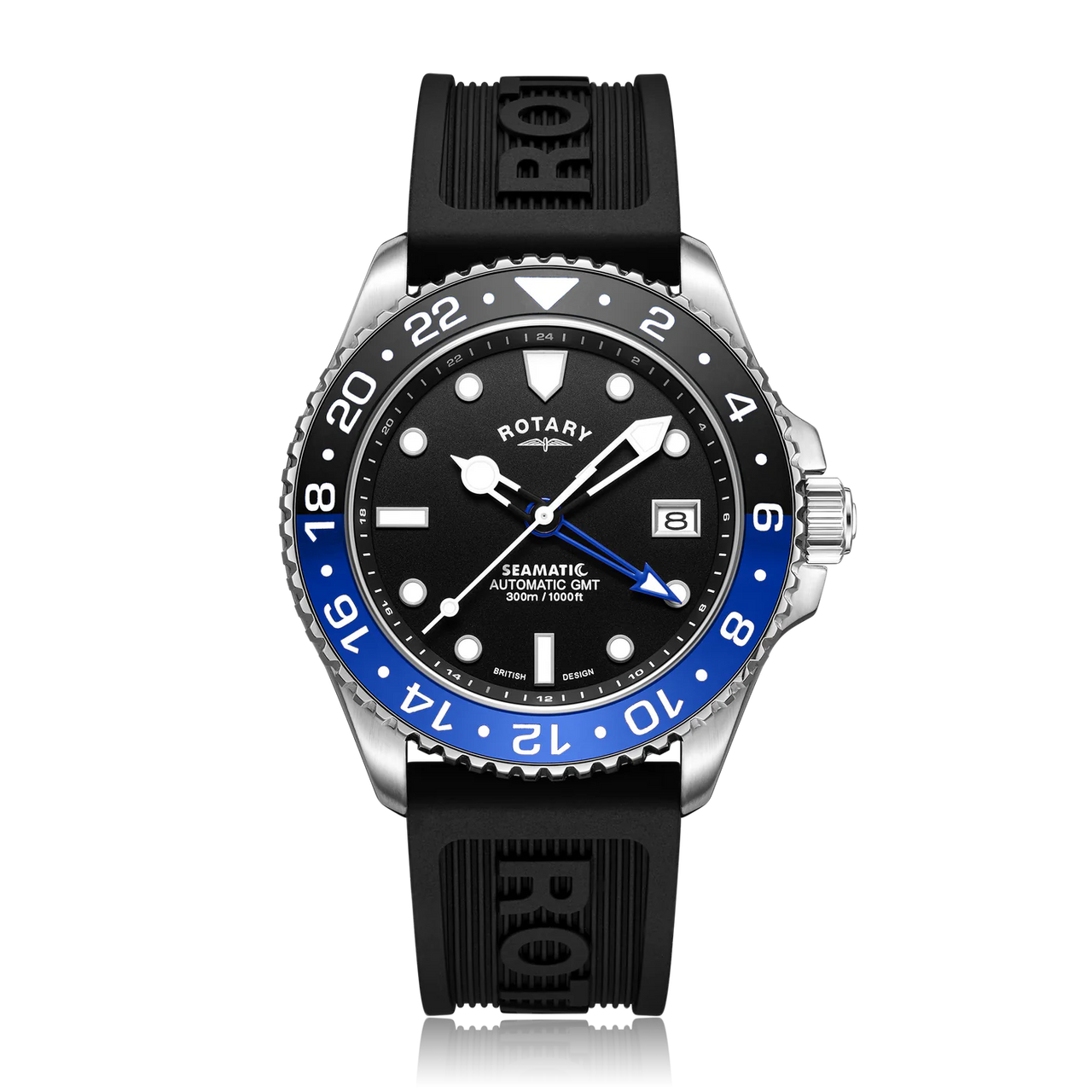 Rotary Seamatic GMT Men's Blue Black Watch GS04378/96