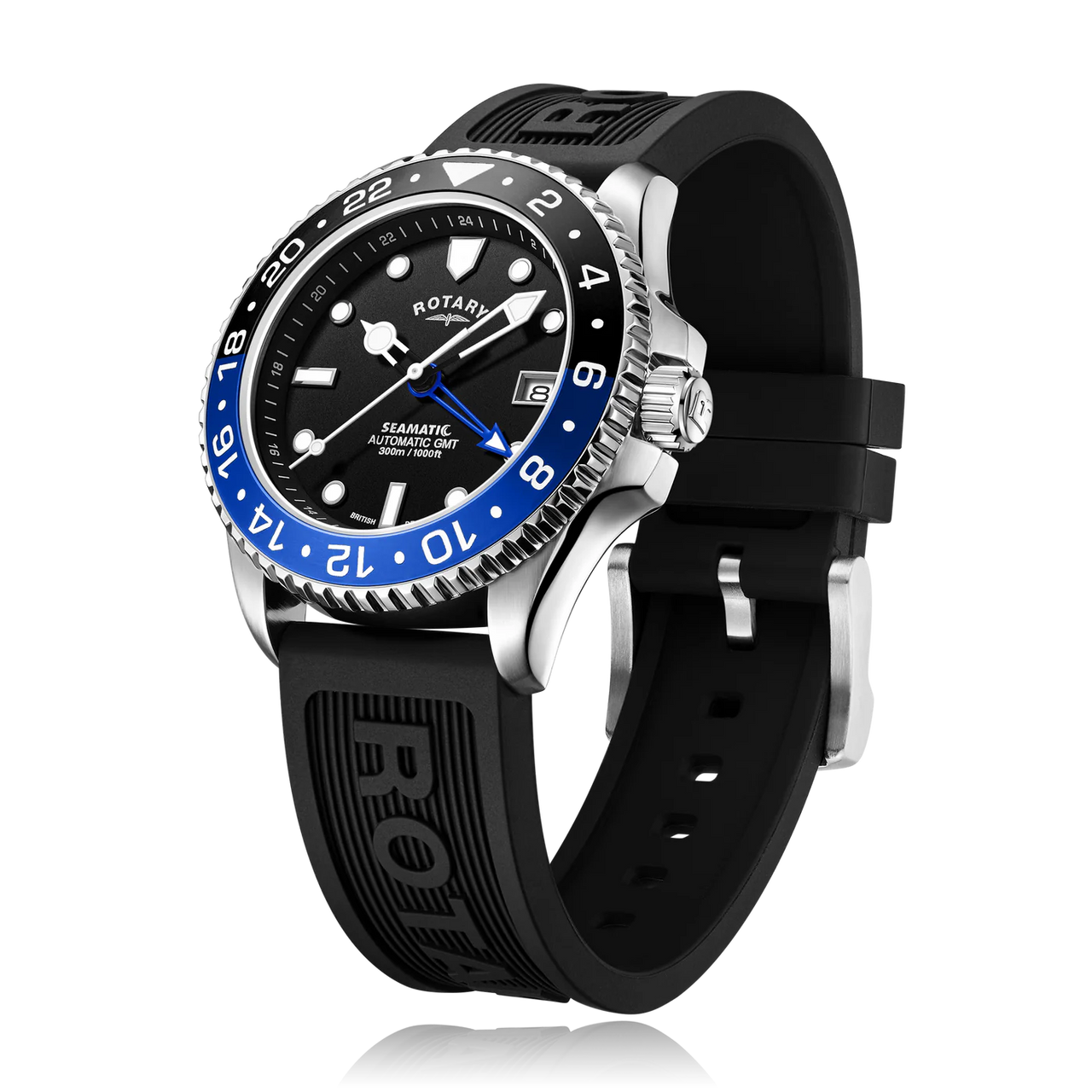 Rotary Seamatic GMT Men's Blue Black Watch GS04378/96