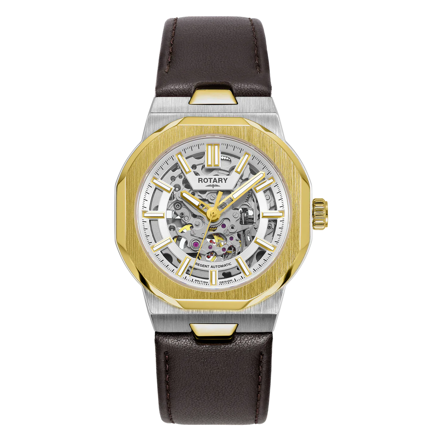 Rotary Skeleton Men's Gold Watch GS05496/06