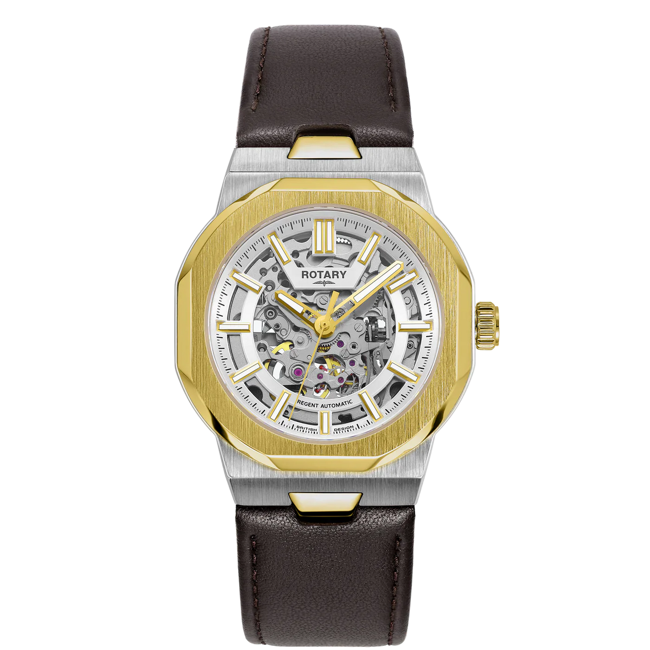 Rotary Skeleton Men's Gold Watch GS05496/06