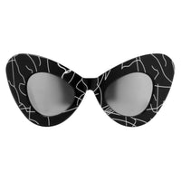 Thumbnail for Jeremy Scott x Linda Farrow Black and White Abstract Cateye Sunglasses