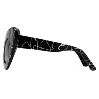 Thumbnail for Jeremy Scott x Linda Farrow Black and White Abstract Cateye Sunglasses