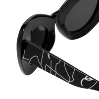 Thumbnail for Jeremy Scott x Linda Farrow Black and White Abstract Cateye Sunglasses