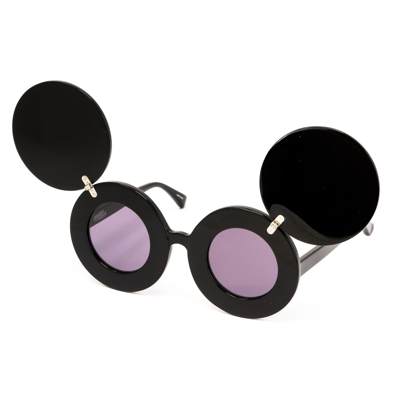Jeremy Scott x Linda Farrow Black Mickey Sunglasses