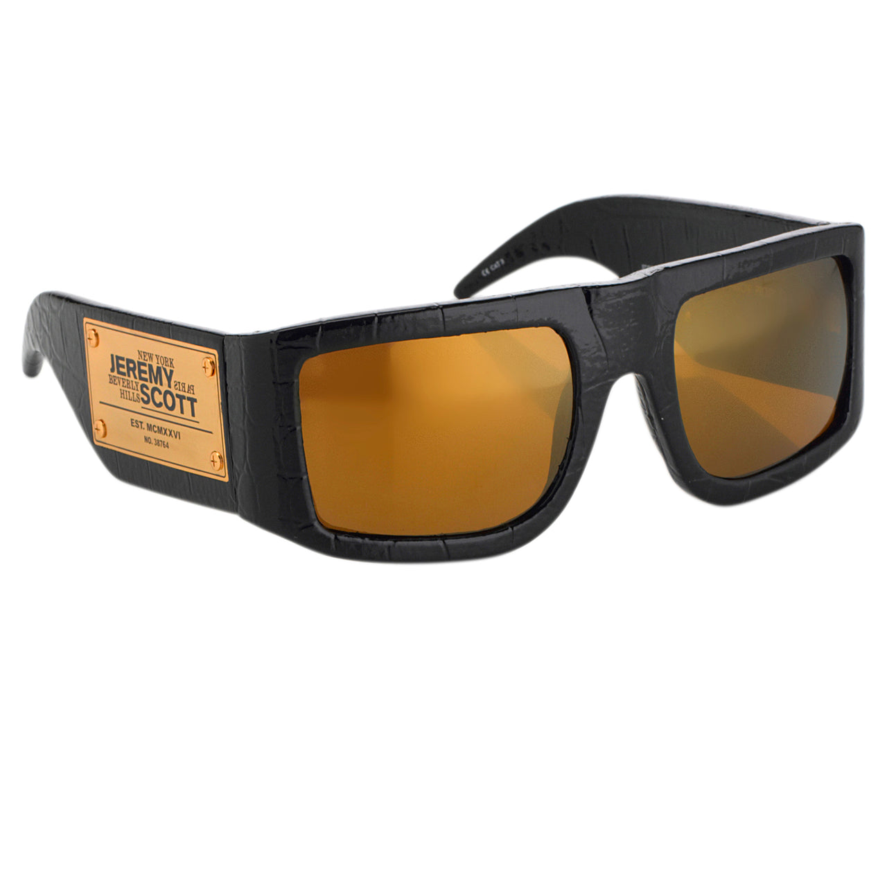 Jeremy Scott Sunglasses Square Black and Orange Beverly Hills