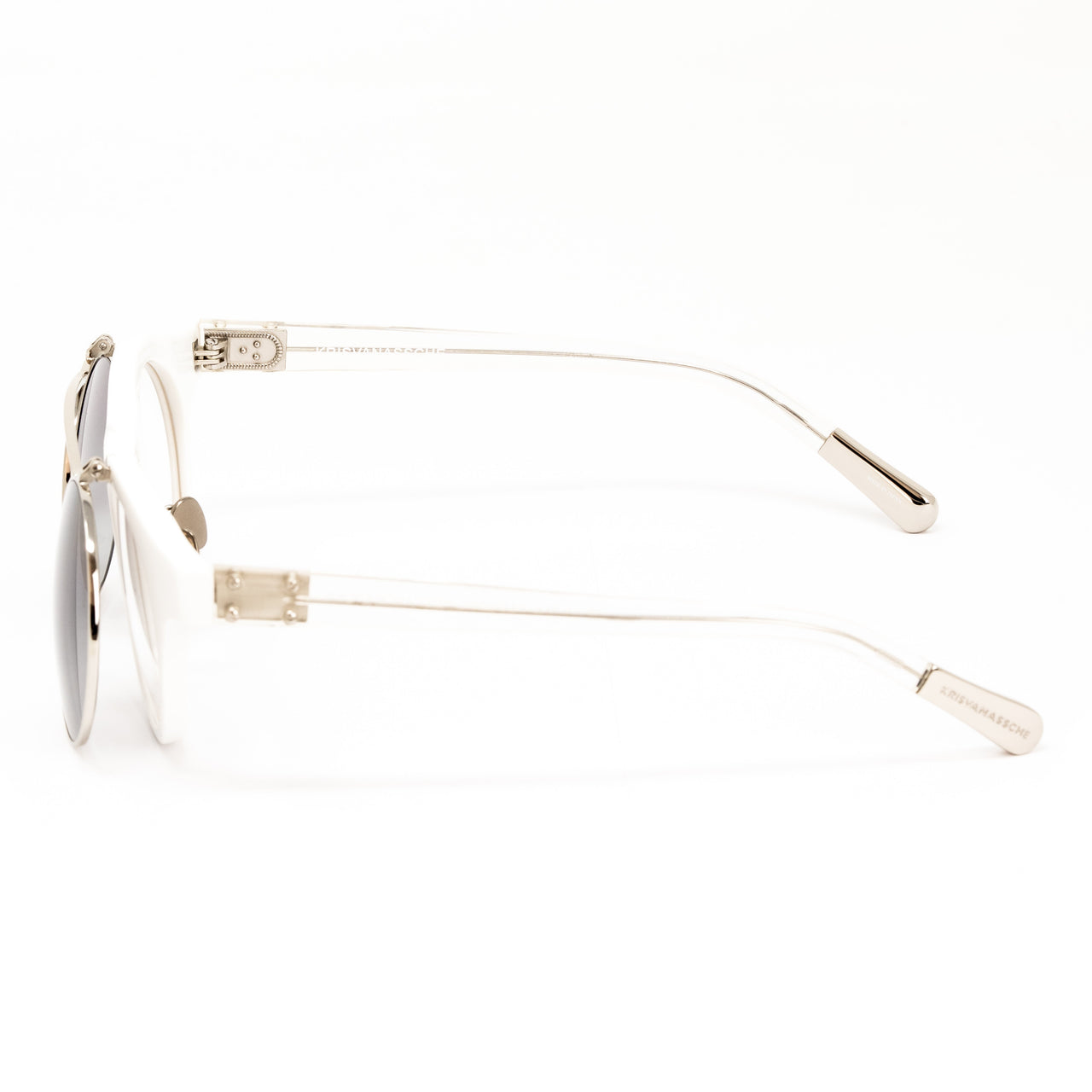 Kris Van Assche x Linda Farrow White Sunglasses
