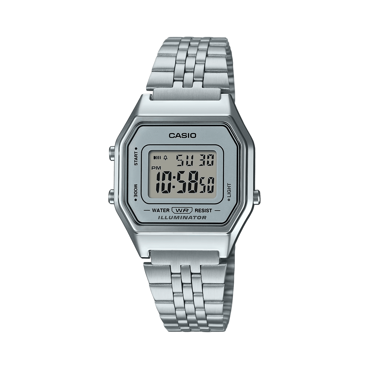 Casio Ladies Watch Digital Vintage Classic Grey Silver LA680WA-7DF