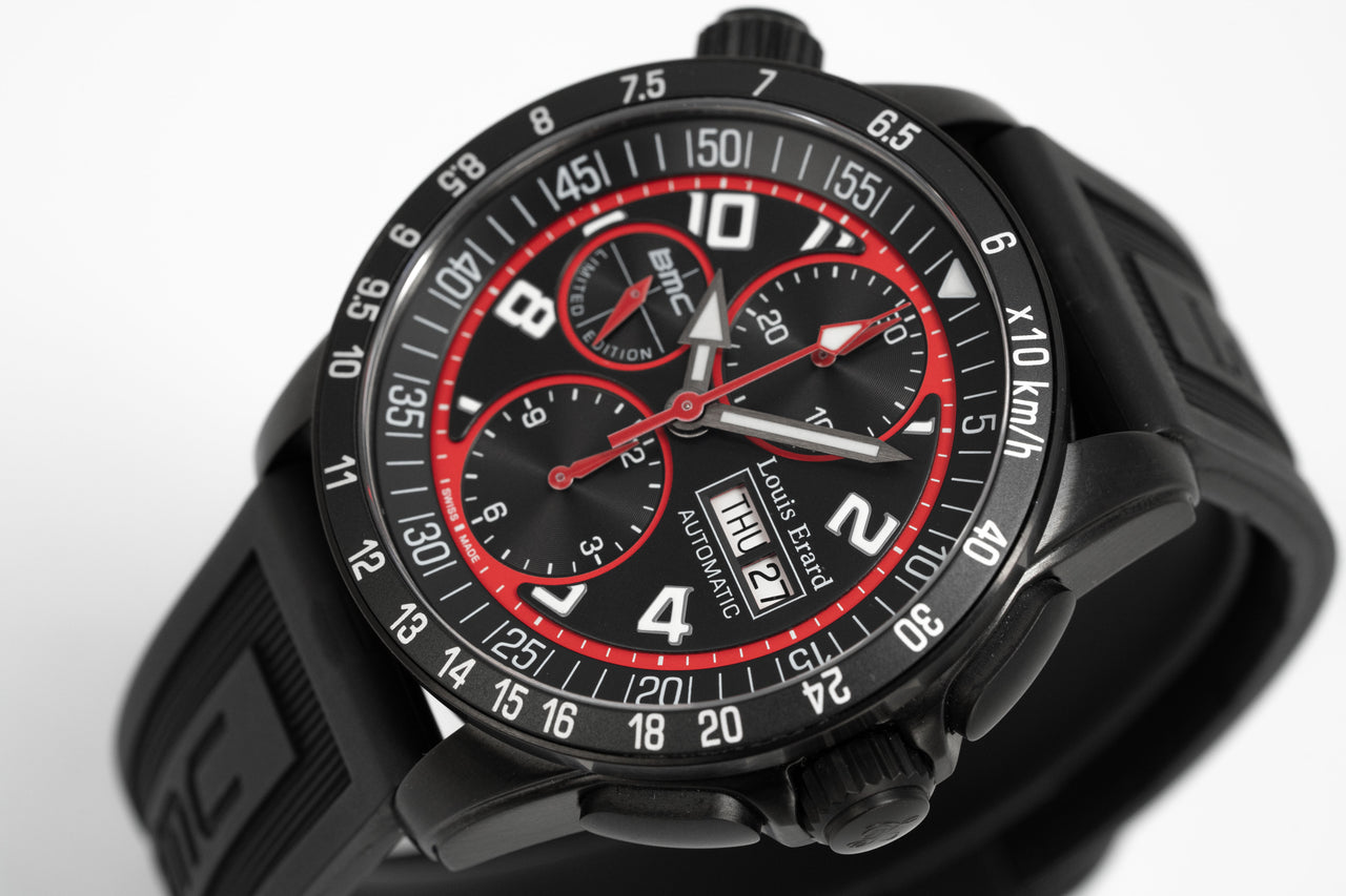 Louis Erard Watch Men's Automatic La Sportive Chronograph Black & Red –  Watches & Crystals