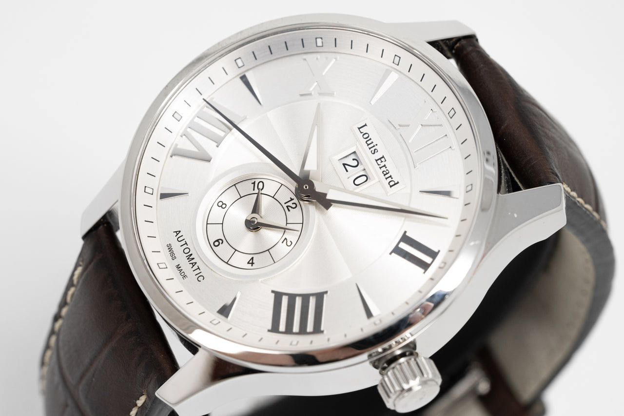 Louis Erard Men's '1931' Chronograph Grey Dial Grey Leather Strap Automatic Watch