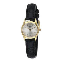 Thumbnail for Casio Dress 24mm Gold Ladies Black Leather Analogue Watch