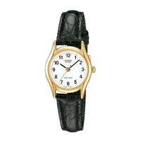 Thumbnail for Casio Dress 31mm Gold Ladies' Black Leather Analogue Watch