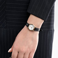 Thumbnail for Casio Dress 31mm Gold Ladies' Black Leather Analogue Watch