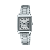 Thumbnail for Casio Ladies' 22mm Rectangular Silver Stainless Steel Watch