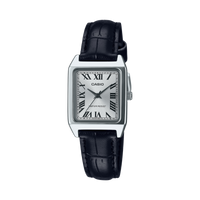 Thumbnail for Casio Ladies' 22mm Rectangular White Leather Watch