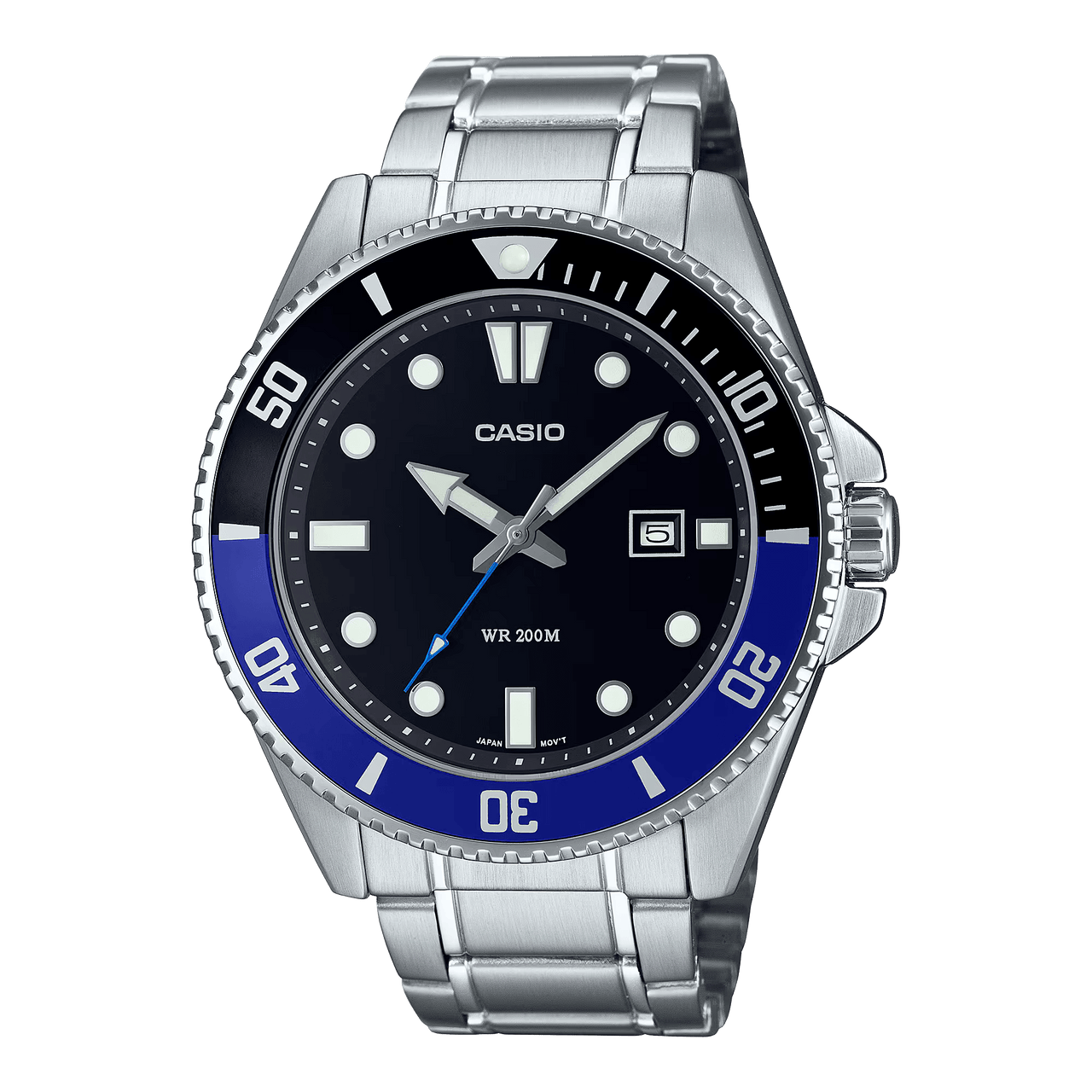 Casio Men's Standard Blue Black Diver Watch MDV-107D-1A2VDF