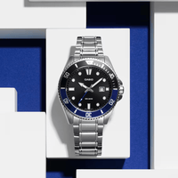 Thumbnail for Casio Men's Standard Blue Black Diver Watch MDV-107D-1A2VDF