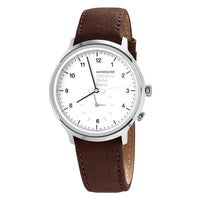 Thumbnail for Mondaine Watch Helvetica No1 White Brown