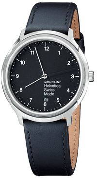 Thumbnail for Mondaine Watch Helvetica No1 Regular Silver Black