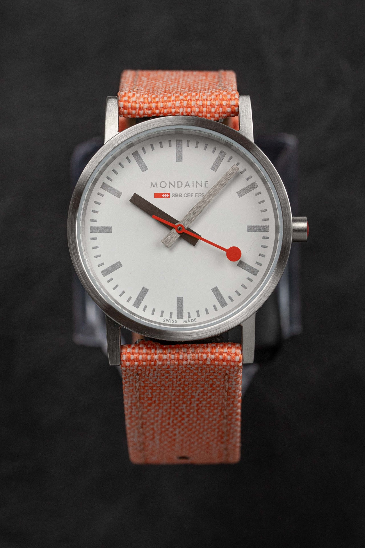 Mondaine Ladies Watch Classic White Orange