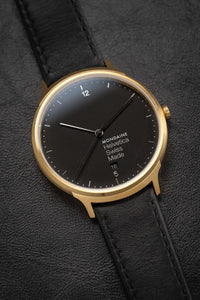 Thumbnail for Mondaine Watch Helvetica No1 Light Gold Black