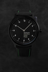 Thumbnail for Mondaine Watch Helvetica No1 Black Green