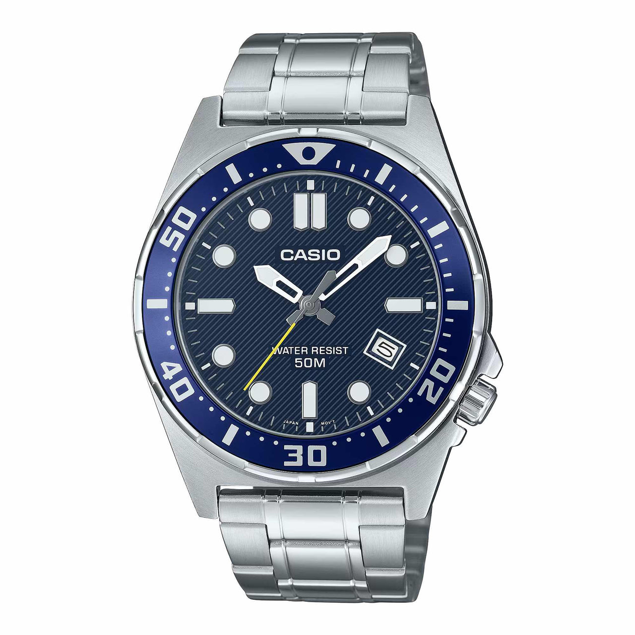 Casio Men's Quartz Date Watch 44mm Sport Blue Silver