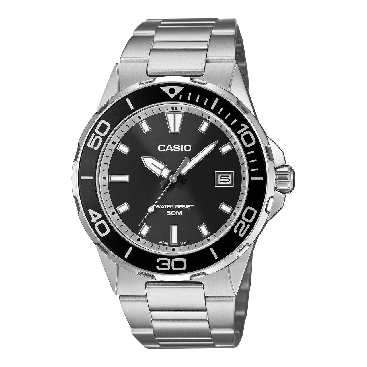 Casio Men's Quartz Watch 43mm Marine Sport Black Stainless Steel
