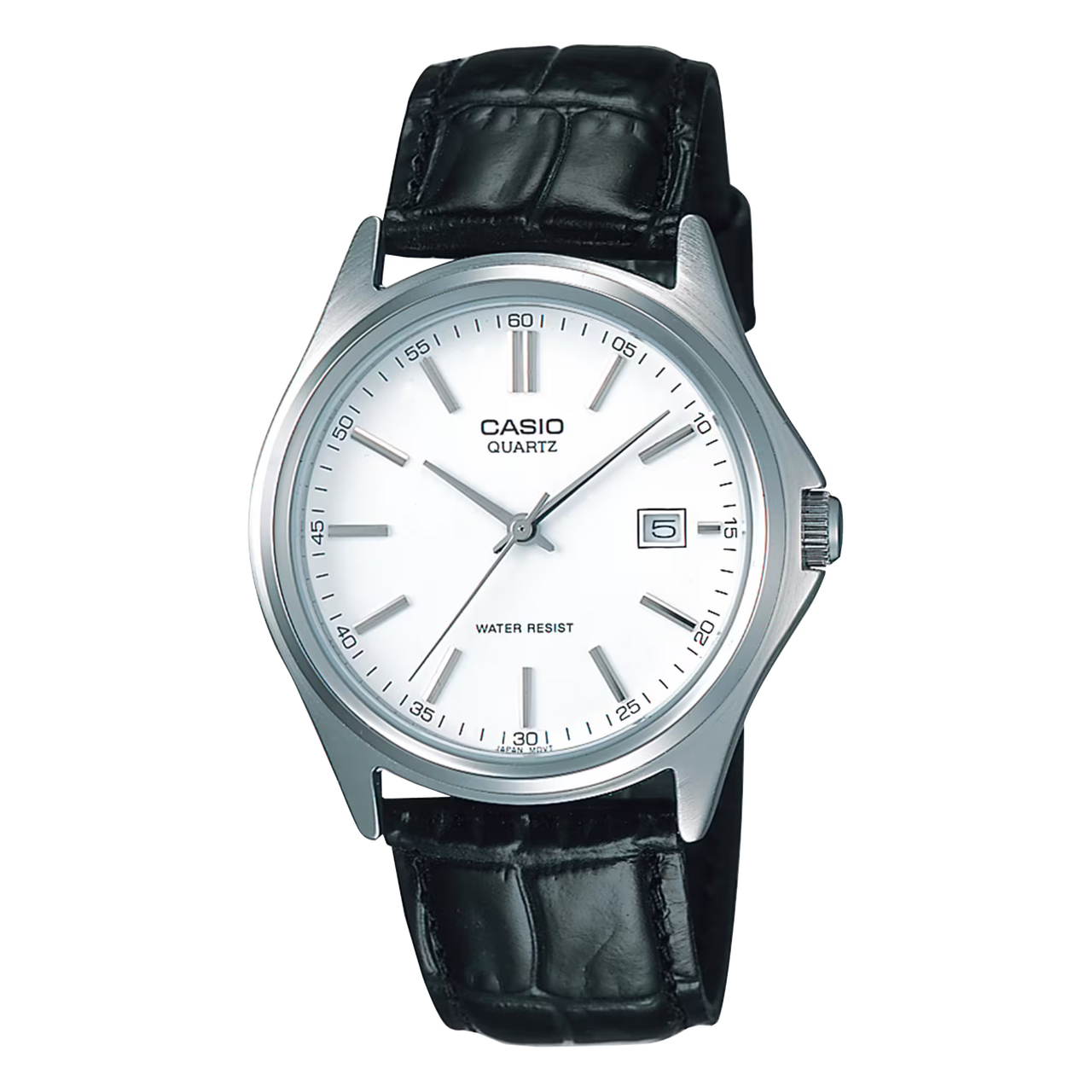 Casio Men's 39mm White Leather Quartz Watch