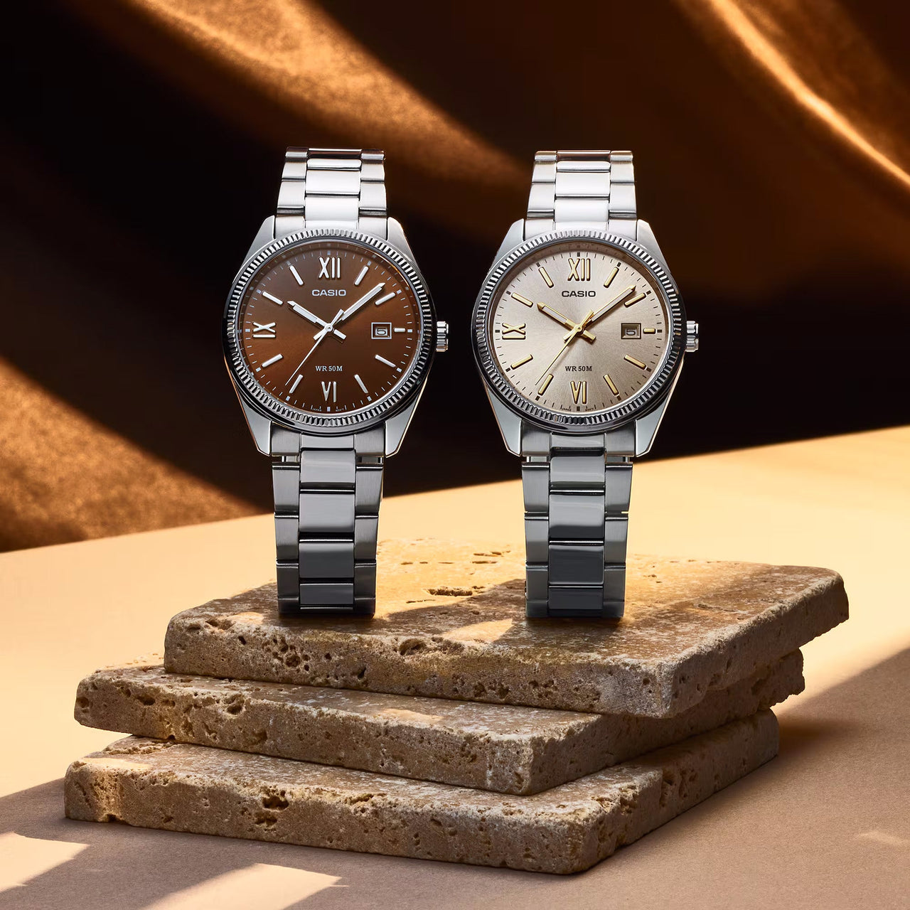 Casio Casual 44mm Brown Unisex Ion Plated Analogue Watch