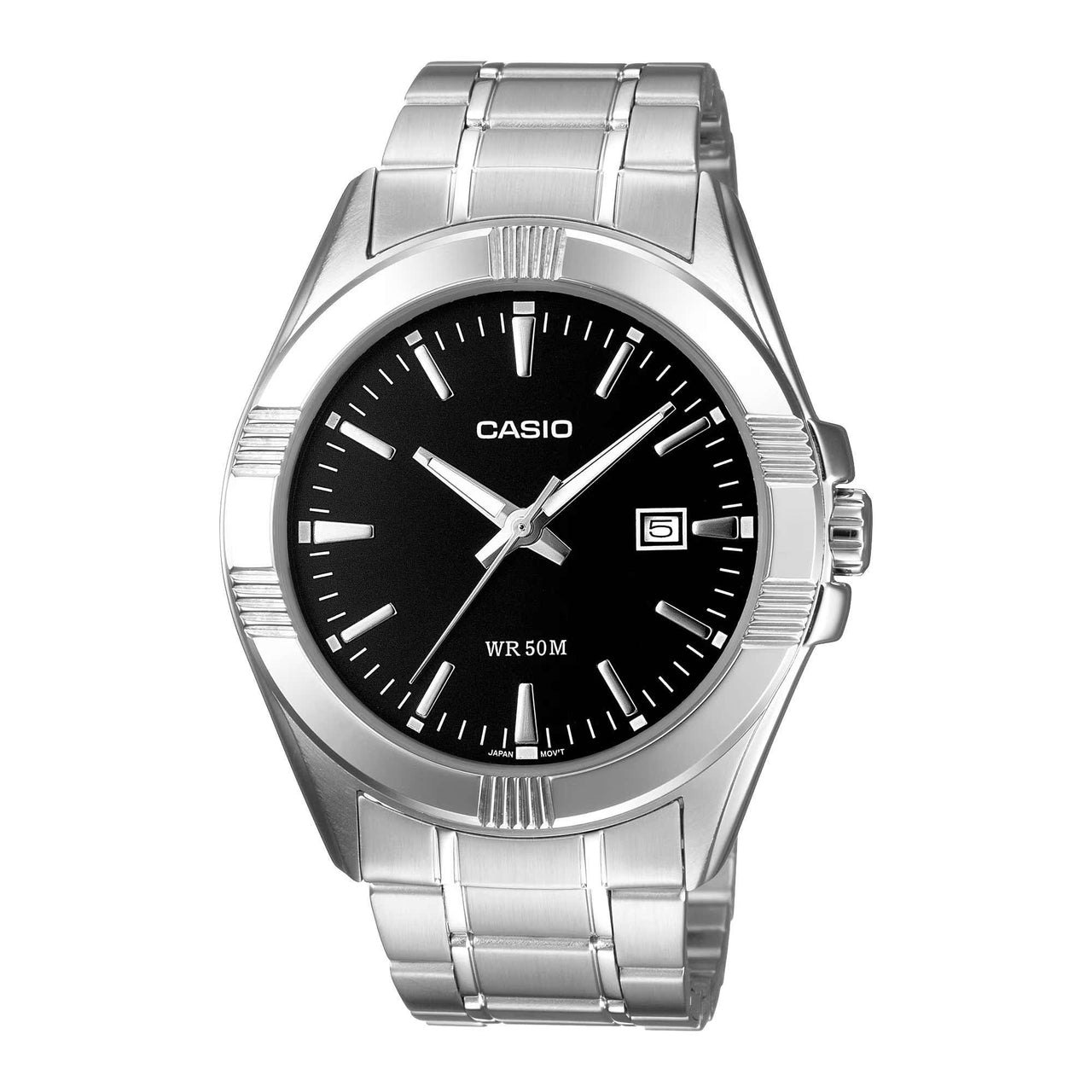 Casio Men's Quartz Date Watch 44mm Silver Black