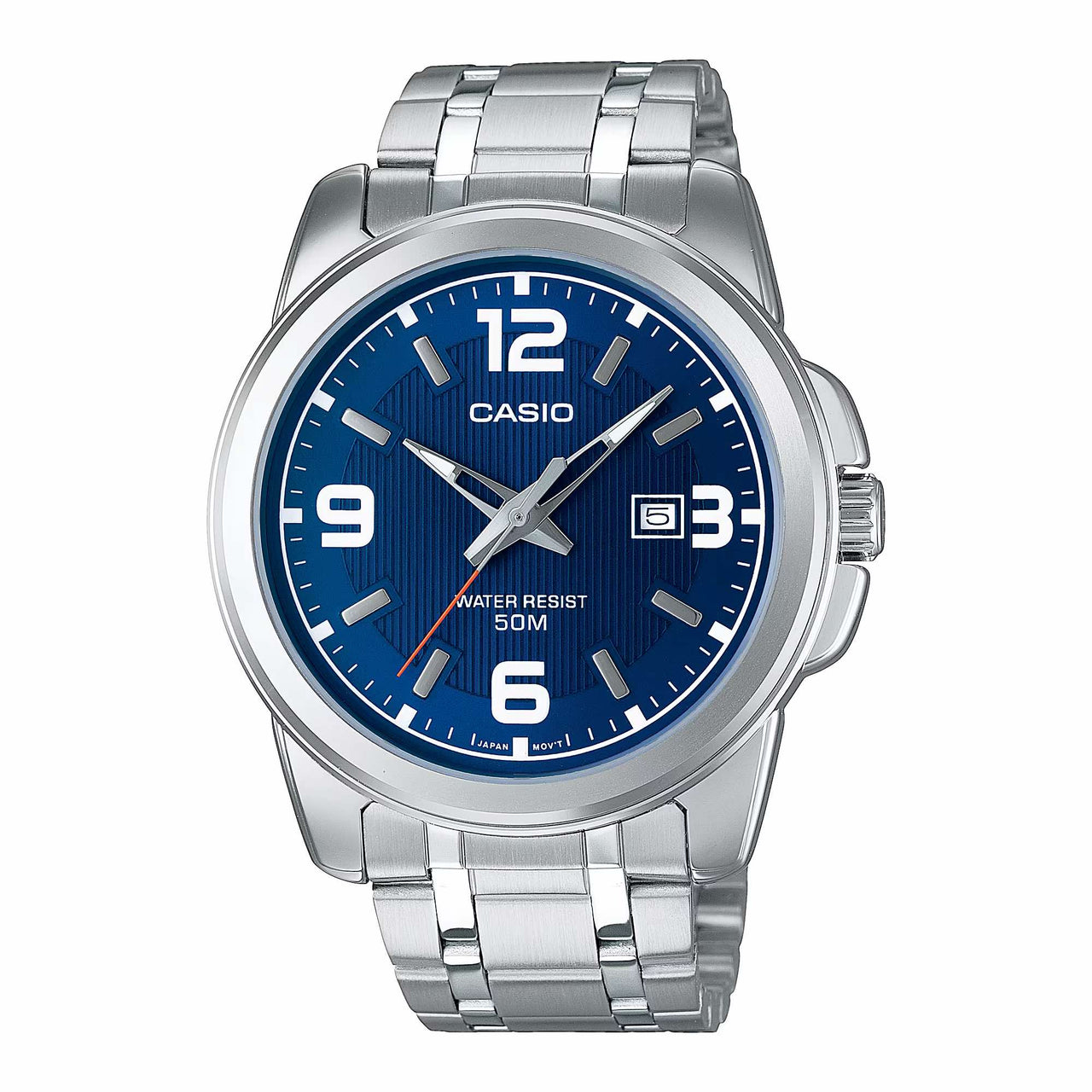 Casio Men's Quartz Date Watch 45mm Silver Blue