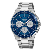 Thumbnail for Casio Chrono 44mm Silver Men's Blue Analogue Watch