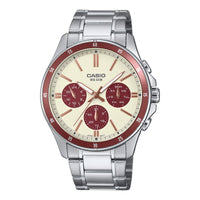Thumbnail for Casio Chrono 44mm Silver Men's Neutral Cream Analogue Watch