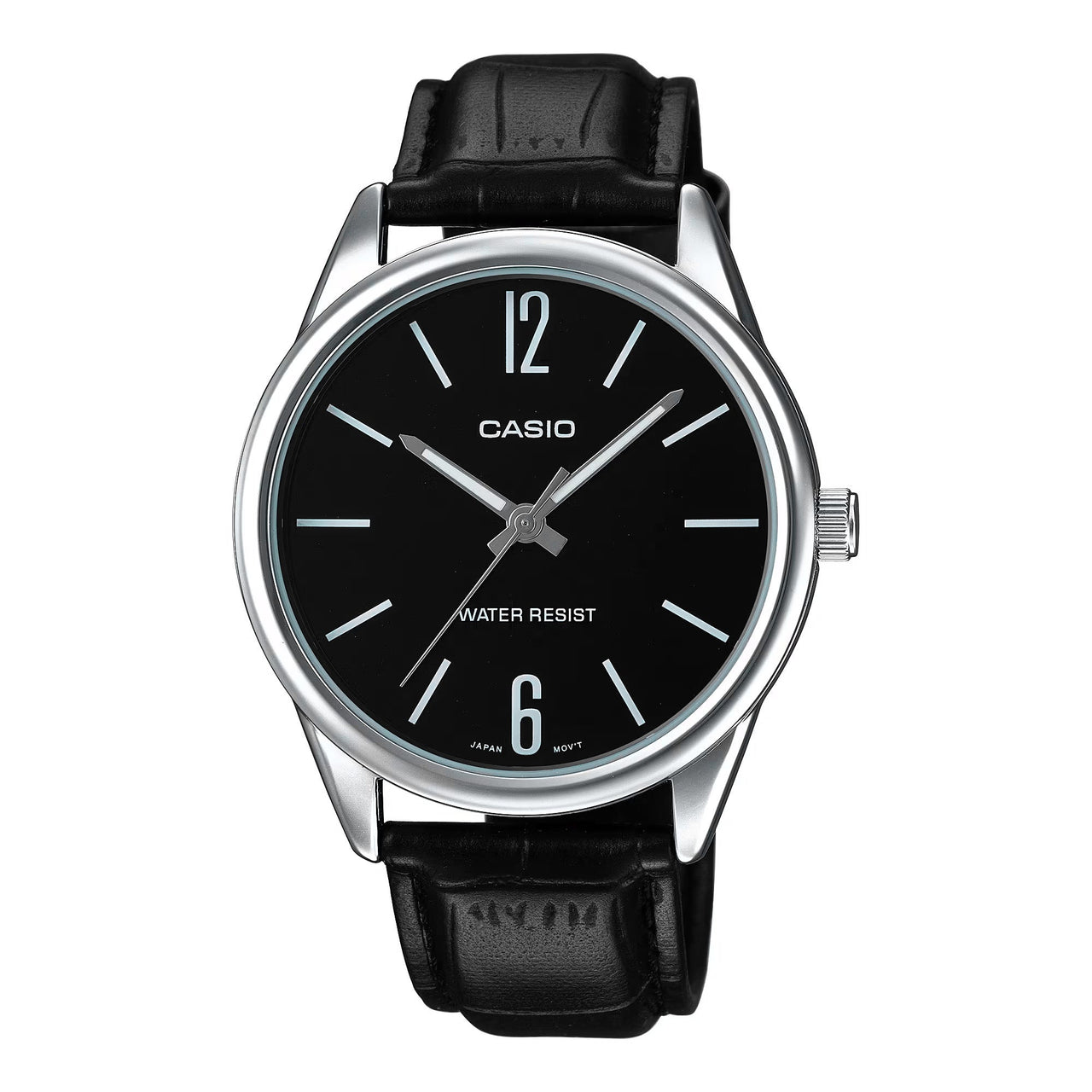 Casio Classic 40mm Silver Men's Black Leather Analogue Watch