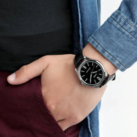 Thumbnail for Casio Classic 40mm Silver Men's Black Leather Analogue Watch