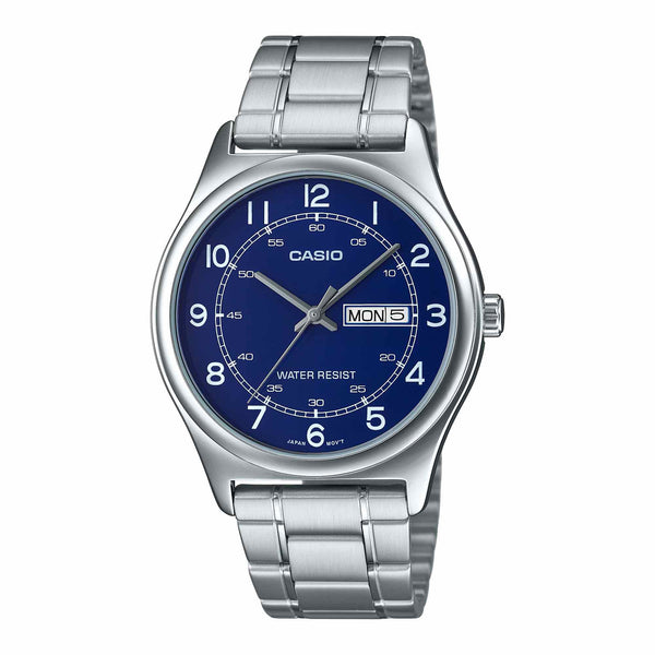 Casio Men's Quartz Day Date Watch 38mm Blue Silver