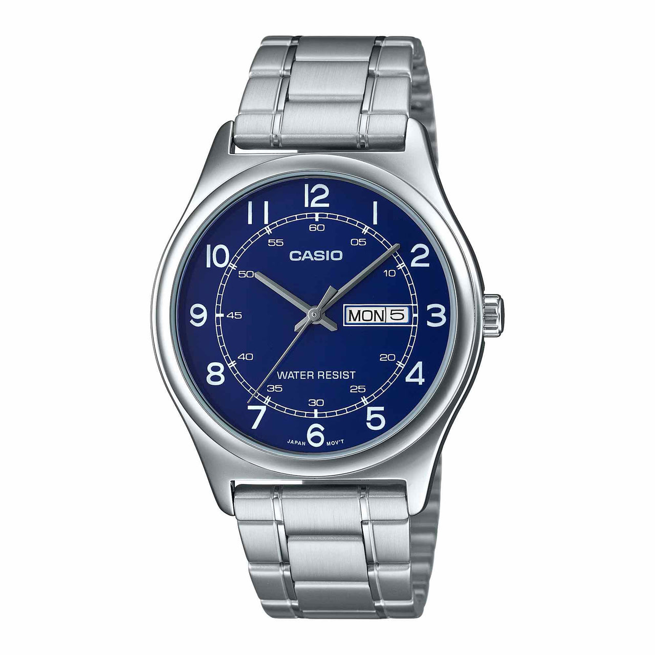 Casio Men's Quartz Day Date Watch 38mm Blue Silver