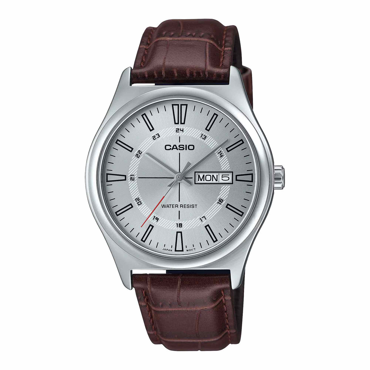 Casio Men's Quartz Day Date Watch 38mm Classic Silver Brown
