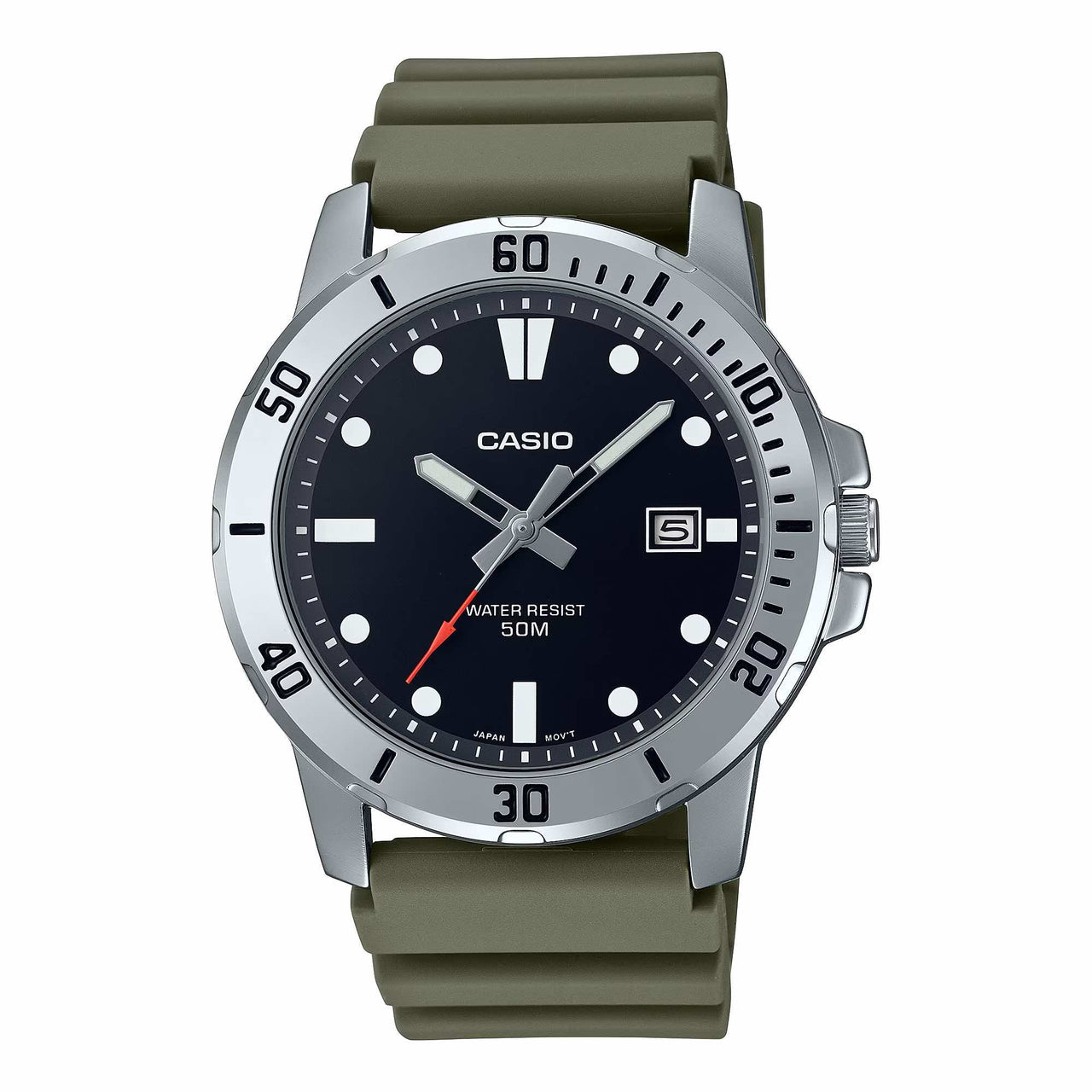 Casio Men's Quartz Date Watch 45mm Sporty Green Black