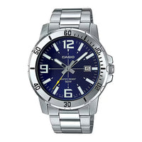 Thumbnail for Casio Men's Watch 45mm Enticer Link Bracelet Blue Stainless Steel
