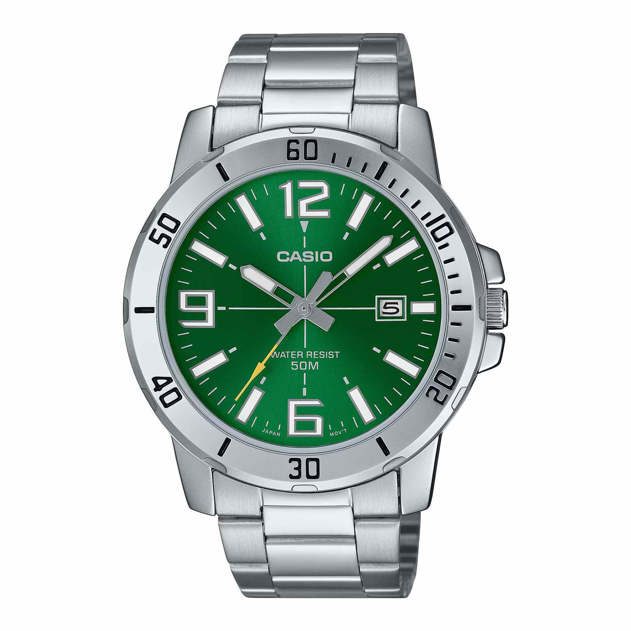 Casio Men's Quartz Date Watch 45mm Sport Silver Green