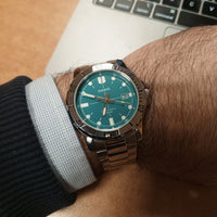 Thumbnail for Casio Men's Watch 45mm Enticer Link bracelet Turquoise Silver