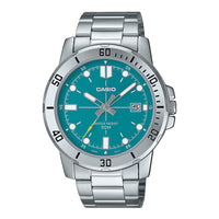 Thumbnail for Casio Men's Watch 45mm Enticer Link bracelet Turquoise Silver